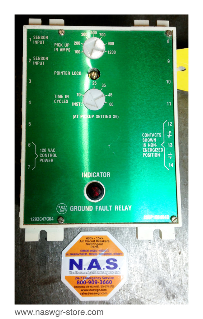 Westinghouse 1293C47G04 Ground Fault Relay — North American