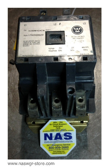 Westinhouse A200m4cacm Size 4 Contactor — North American Switchgear Store