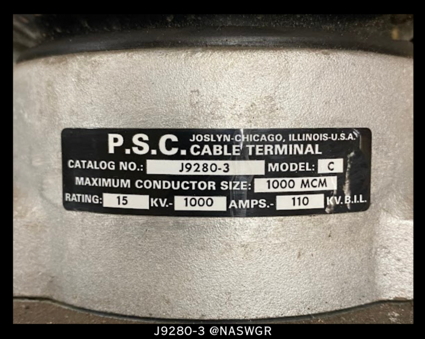 Joslyn J9280-3 P.S.C. Cable Terminal - 15kV/1000 Amp