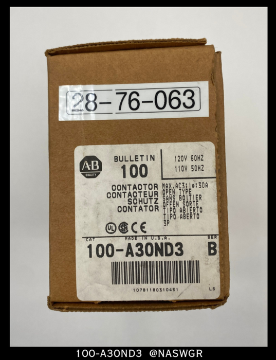 Allen-Bradley 100-A30ND3 Contactor - 30 Amp