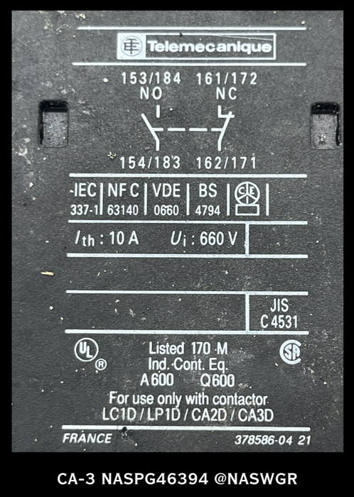 CA-3 ~ Telemecanique CA-3 RELAY