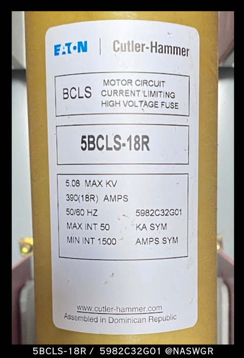 Eaton 5BCLS-18R, 5982C32G01 Fuse- 390(18R) Amp, 5kV