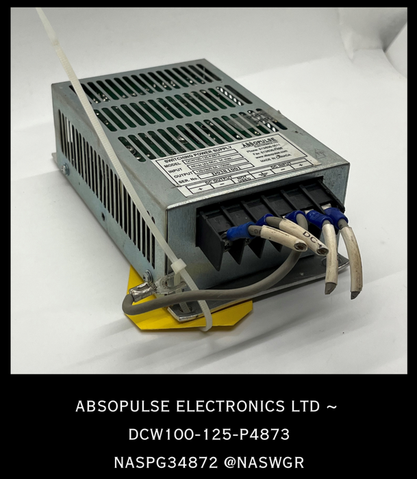 DCW100-125-P4873 ~ ABSOPULSE ELECTRONICS LTD DCW100-125-P4873 SWITCHING POWER SUPPLY