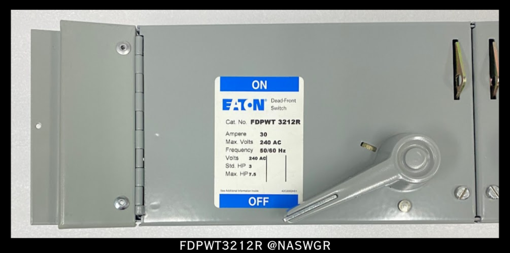 Eaton FDPWT3212R Fusible Panelboard Switch - 30/60 Amp - Unused