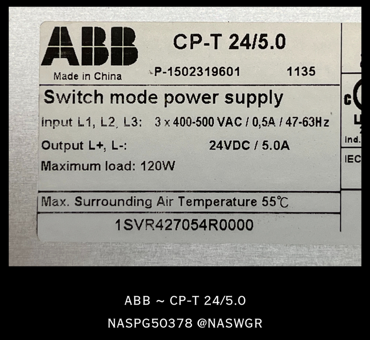 CP-T 24/5.0 ~ ABB CP-T 24/5.0 SWITCH MODE POWER SUPPLY