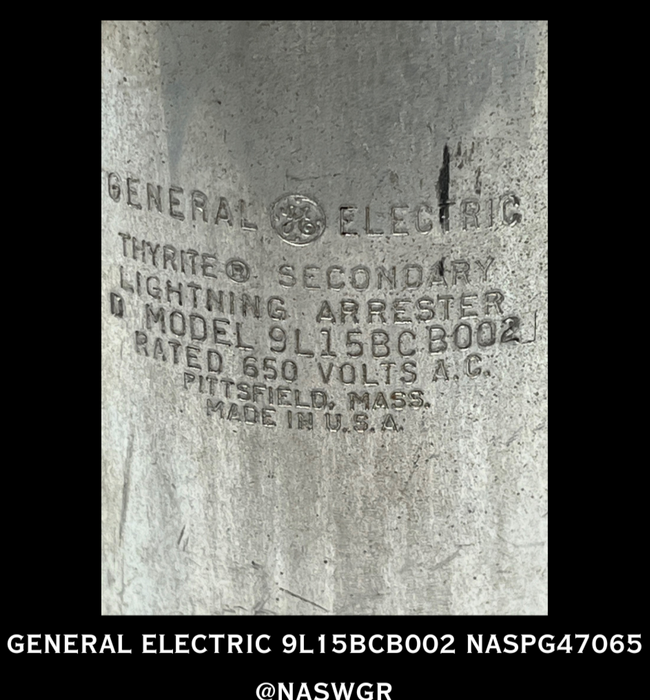 9L15BCB002 - GENERAL ELECTRIC 9L15BCB002 THYRITE SECONDARY LIGHTNING ARRESTER