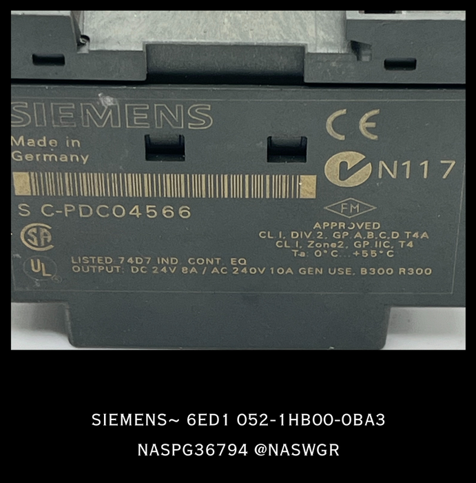 6ED1 052-1HB00-0BA3 - Siemens 6ED1 052-1HB00-0BA3 - Logo 24RC Relay