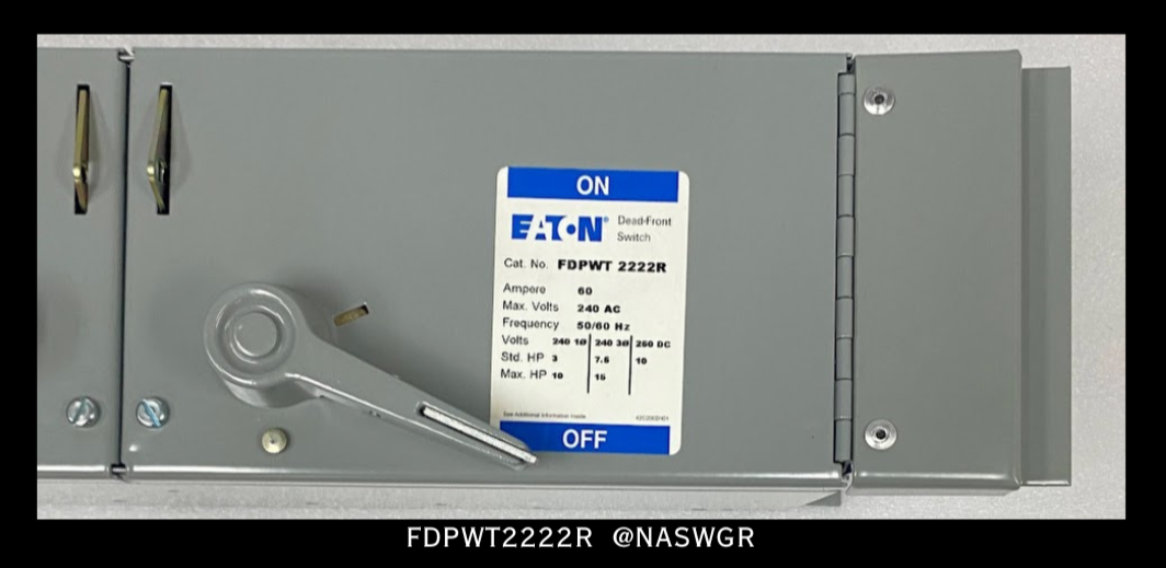 Eaton FDPWT2222R Fusible Panelboard Switch - 60/60 Amp - Unused