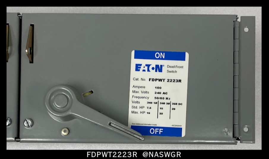 Eaton FDPWT2223R Fusible Panelboard Switch ~ 60/100 Amp - Unused