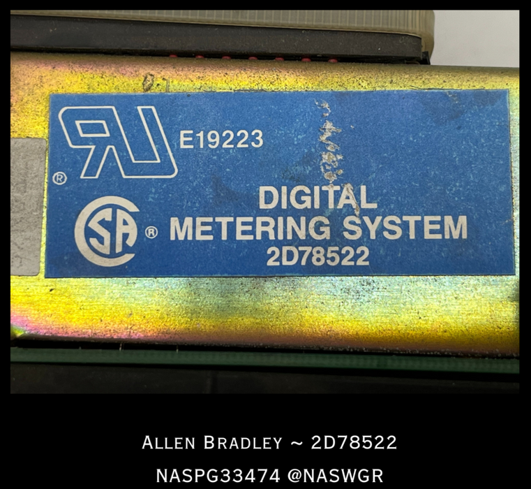 2D78522 ~ Allen Bradley 2D78522 DIGITAL METERING SYSTEM