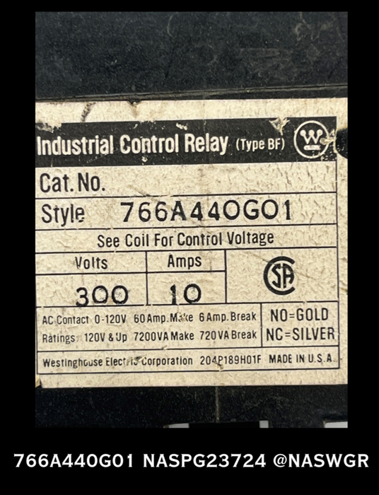 766A440G01 ~ WESTINGHOUSE 766A440G01 Relay