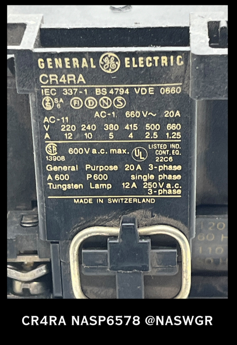 CR4RA ~ GENERAL ELECTRIC CR4RA CONTACTOR