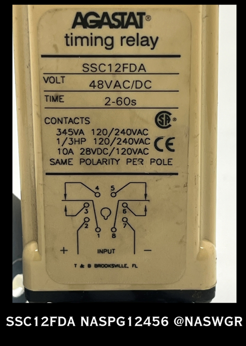 SSC12FDA ~ AGASTAT SSC12FDA TIMING RELAY