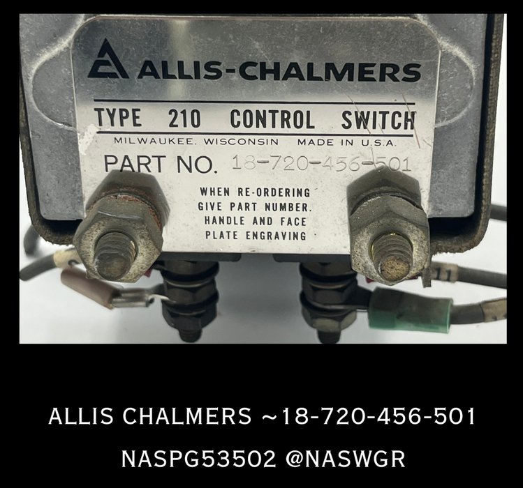 18-720-456-501 ~ Allis Chalmers 18-720-456-501 ~ CIRCUIT BREAKER TRIP/CLOSE SB-1 SWITCH