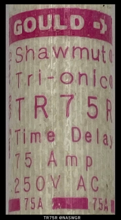 GOULD SHAWMUT TR75R Fuse - 75A/250V - Unused