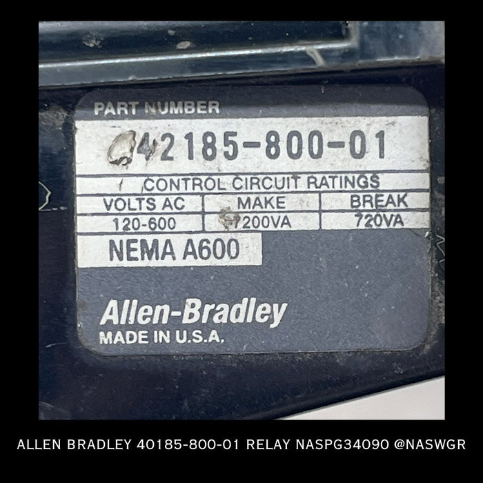 40185-800-01 ~ Allen-Bradley 40185-800-01 Relay