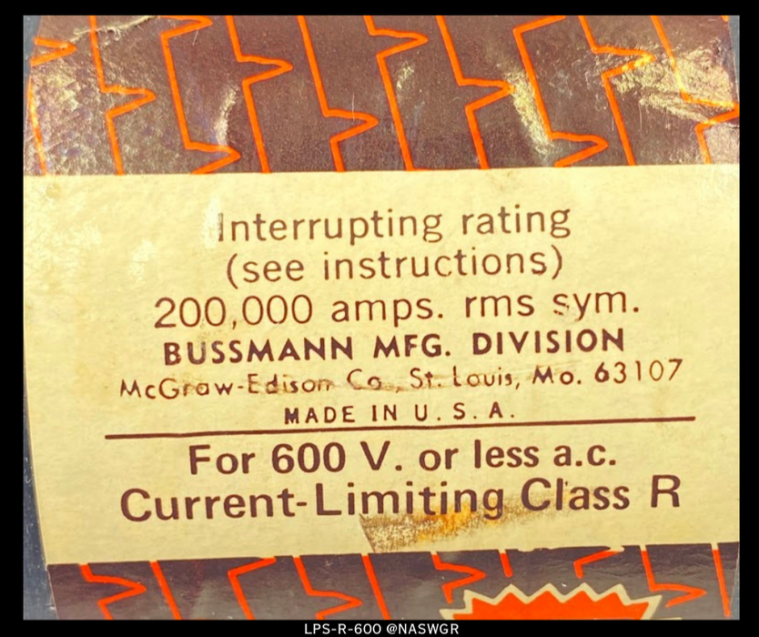 McGraw Edison LPS-R-600 Fuse - 600A/600V