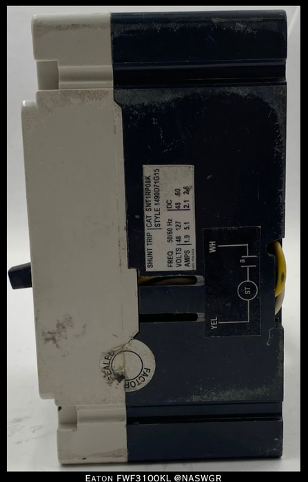 Eaton FWF3100KL Molded Case Switch - 100 Amp