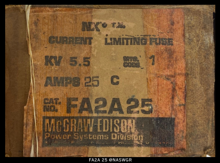 MCGRAW EDISON FA2A 25 Fuse - 25A/5.5kV - Unused