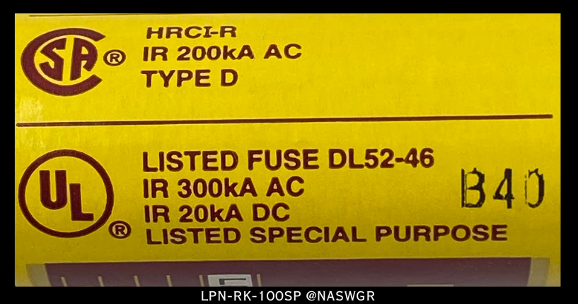 Cooper Bussman LPN-RK-100SP Fuse - 100A/250V - Unused