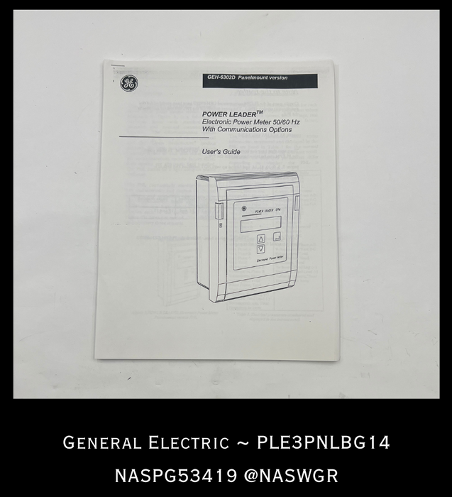 GE Power Leader PLE3PNLBG14 Electronic Power Meter - 120v - Unused