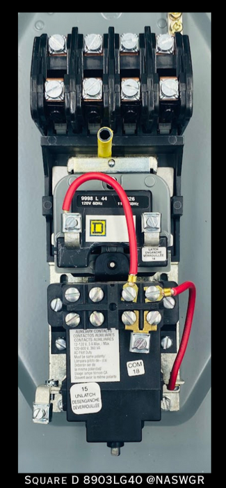 Square D 8903LG40V02 Lighting Contactor  - 30 Amp, 120V Coil - Unused