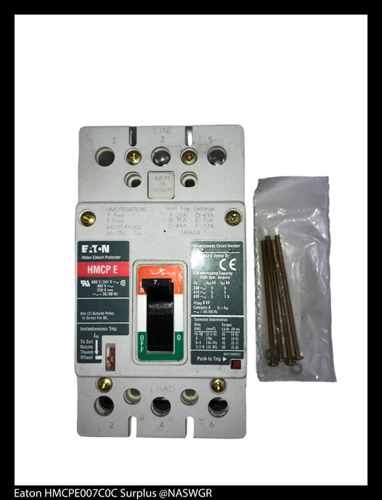 Eaton HMCPE007C0C Motor Circuit Protector - 7 Amp ~ Unused Surplus