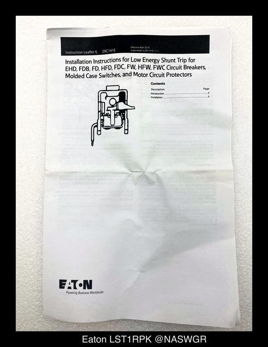 Eaton LST1RPK Low Energy Shunt Trip - 24vDC - Unused