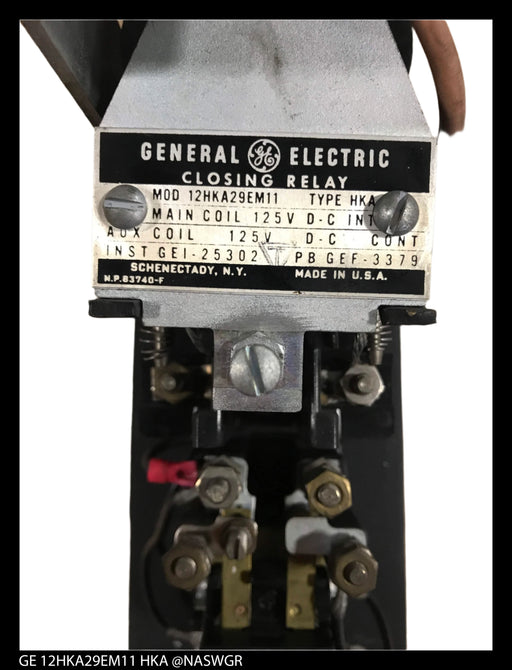 GE 12HKA29EM11 HKA CLOSING RELAY 125 VDC - GE HKA