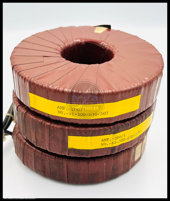 Allis-Chalmers LA-600A Breaker Tripping Current Transformer Group Current Transformer 200/1- P/N: 61-300-030-507