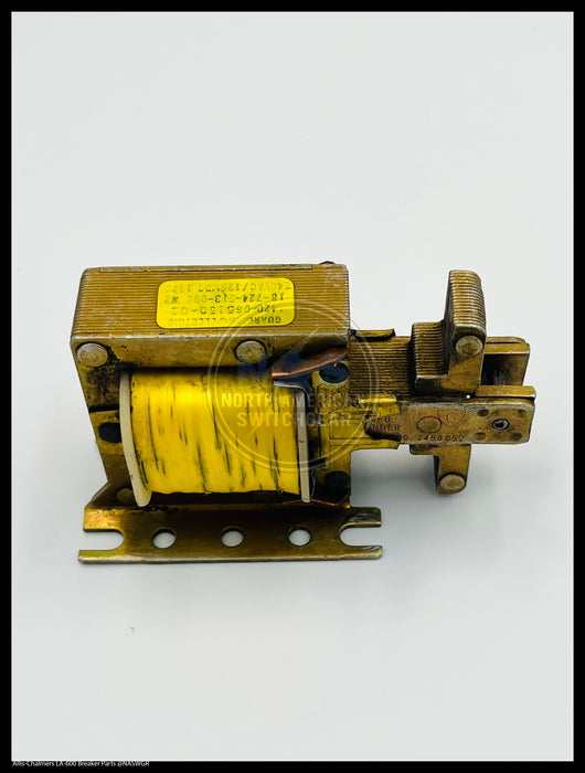 Allis-Chalmers LA-600A/LA-800A/LA-1600A Breaker Close Solenoid Group Solenoid 240 VAC & 125 VDC - P/N: 18-724-513-002