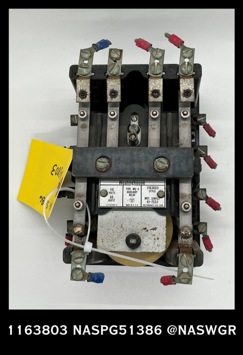 1163803 - Westinghouse 1163803 MG-6 AUXILIARY RELAY