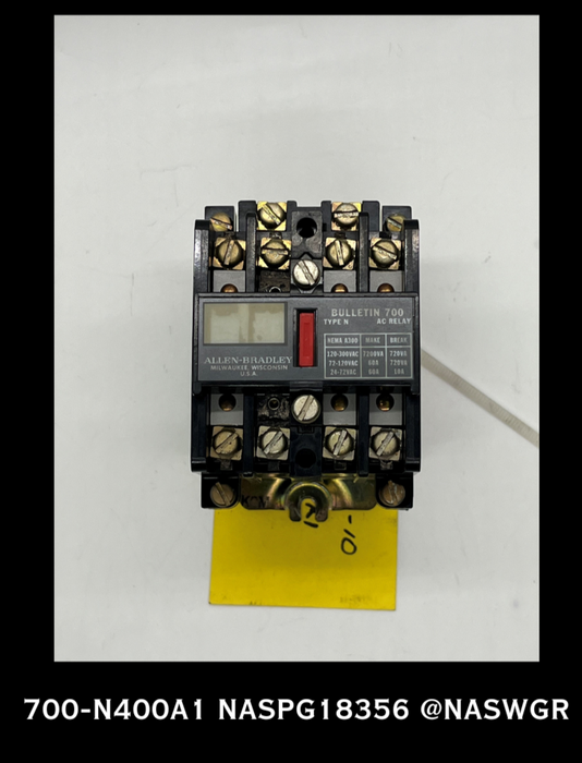 700-N400A1 ~ ALLEN BRADLEY 700-N400A1 TYPE N AC RELAY