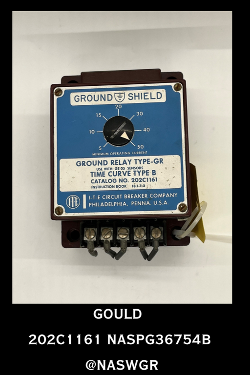 202C1161~ GOULD 202C1161 GR-5 GROUND FAULT RELAY