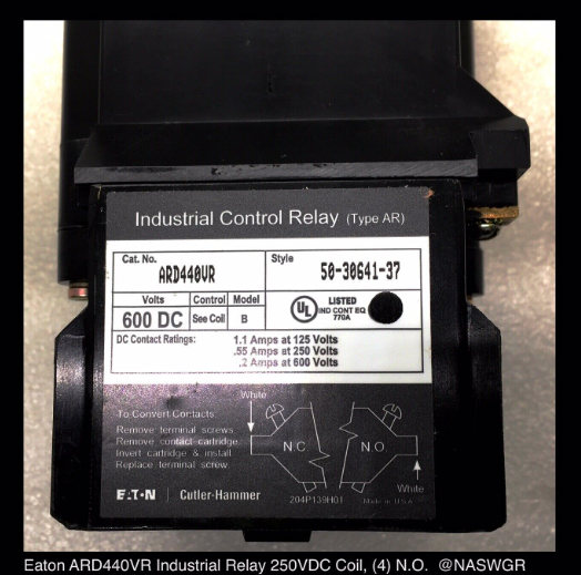 Eaton ARD440VR Industrial Control Relay - 250vDC