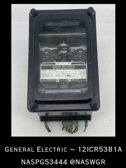 12ICR53B1A ~ General Electric 12ICR53B1A ICR PHASE SEQUENC UNDERVOLTAGE RELAY