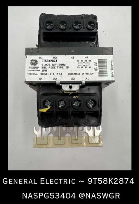 9T58K2874 - General Electric 9T58K2874 - Type IP Industrial Control Transformer