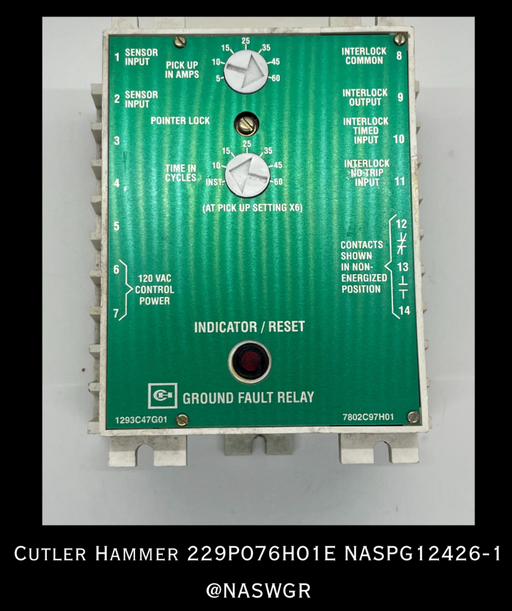 229P076H01E ~ Cutler Hammer 229P076H01E Ground Fault Relay