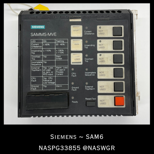 SAM6 - Siemens SAM6 - SAMMA MVE RELAY