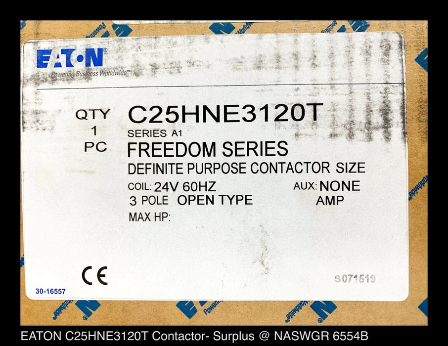 Eaton C25HNE3120T Definite Purpose Contactor - Surplus