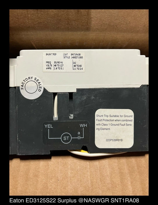 Eaton ED3125S22 Molded Case Circuit Breaker - 125 Amp - Unused Surplus