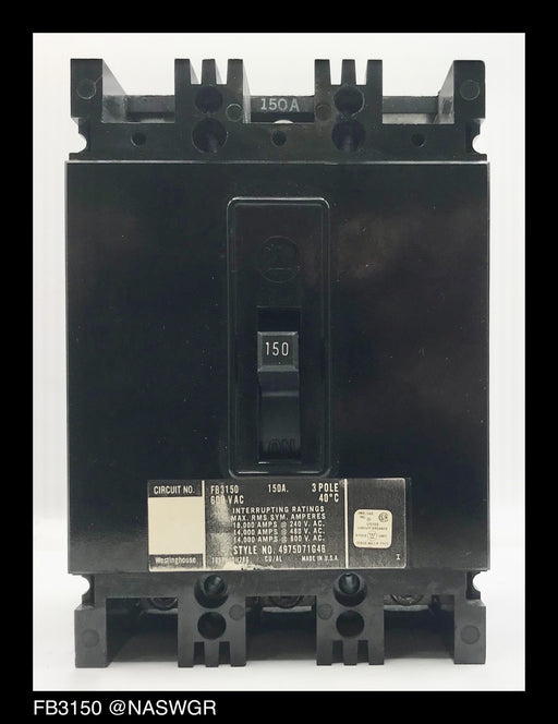 Westinghouse FB3150 Molded Case Circuit Breaker - 150 Amp