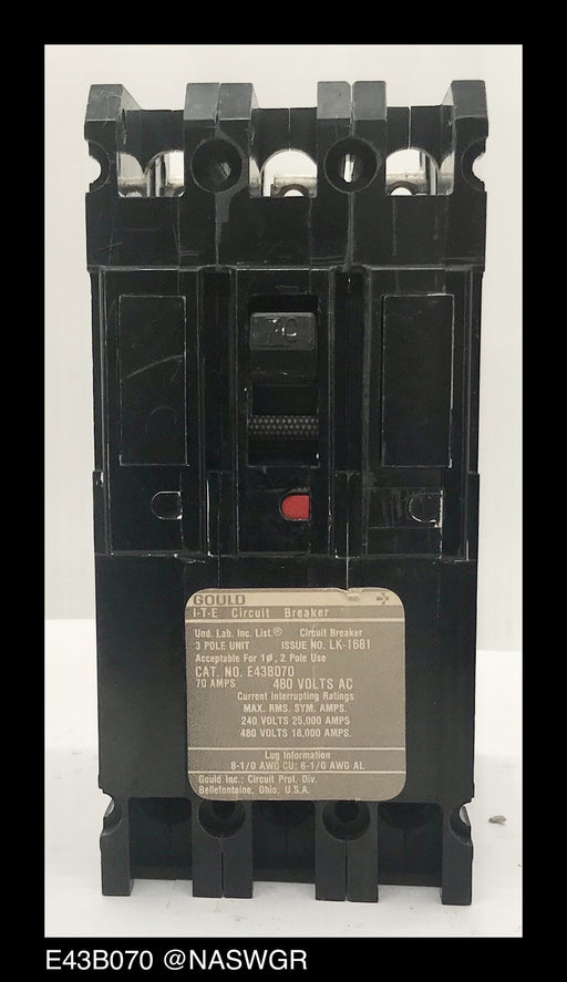 Gould ITE E43B070 Molded Case Circuit Breaker - 70 Amp