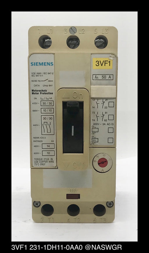 Siemens 3VF1 231-1DH11-0AA0 Molded Case Circuit Breaker - 50 Amp