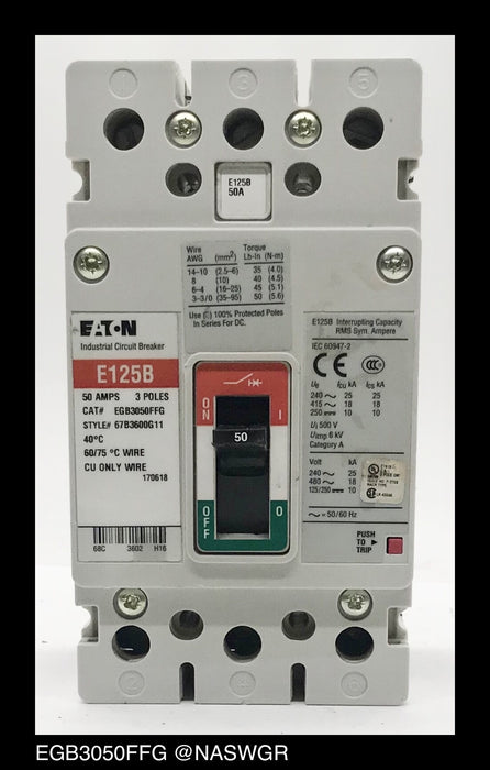 Eaton EGB3050FFG Molded Case Circuit Breaker ~ 50 Amp