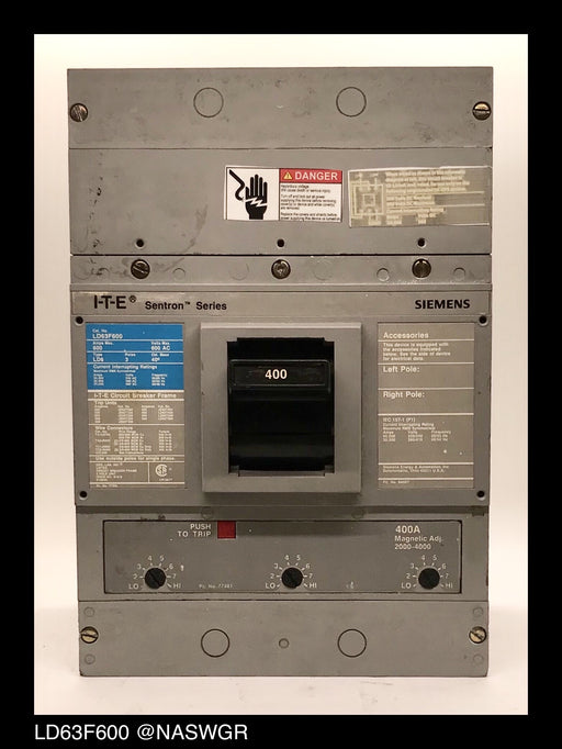 Siemens LD63F600 Molded Case Circuit Breaker ~ 400 Amp