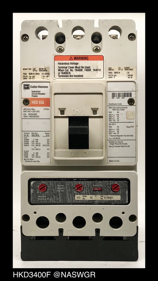 Eaton HKD3400F Molded Case Circuit Breaker - 400 Amp