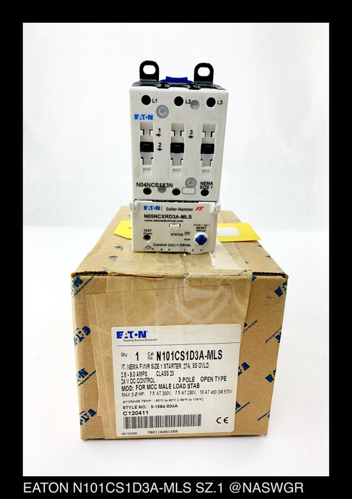 Eaton N101CS1D3A-MLS IT. Electro-Mechanical Starter - 27A/24v - Unused