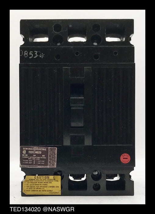 General Electric TED134020 Molded Case Circuit Breaker ~ 20 Amp