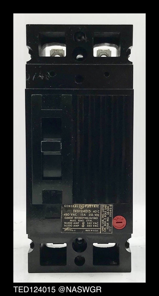 General Electric TED124015 Molded Case Circuit Breaker ~ 15 Amp